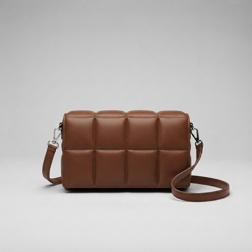 Bolso Bandolera Pequeño de Mujer en Piel a Cuadros Estilo Diseñador