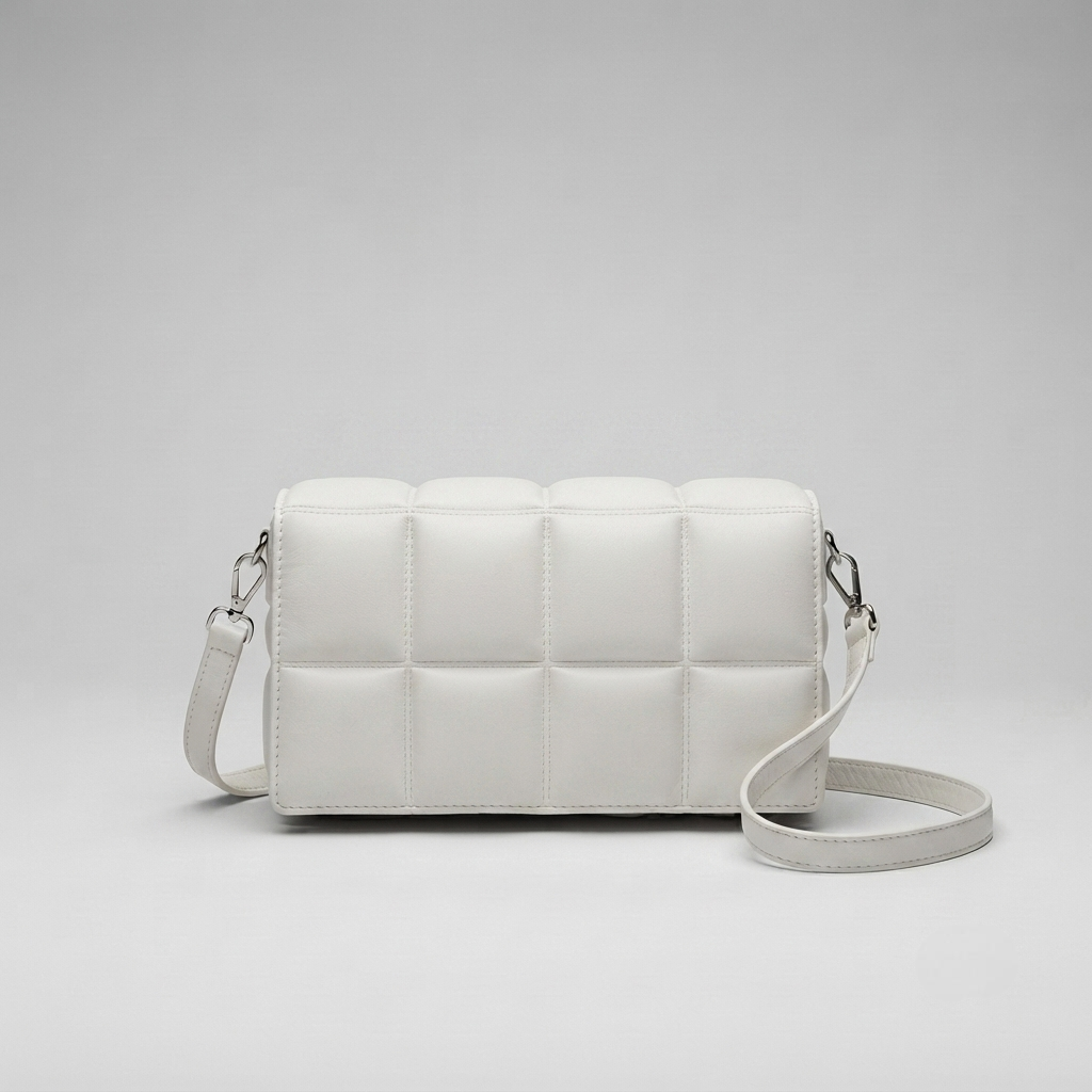 Bolso Bandolera Pequeño de Mujer en Piel a Cuadros Estilo Diseñador