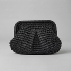 Bolso de Mano de Fiesta de Rafia Tejida con Cadena para Mujer