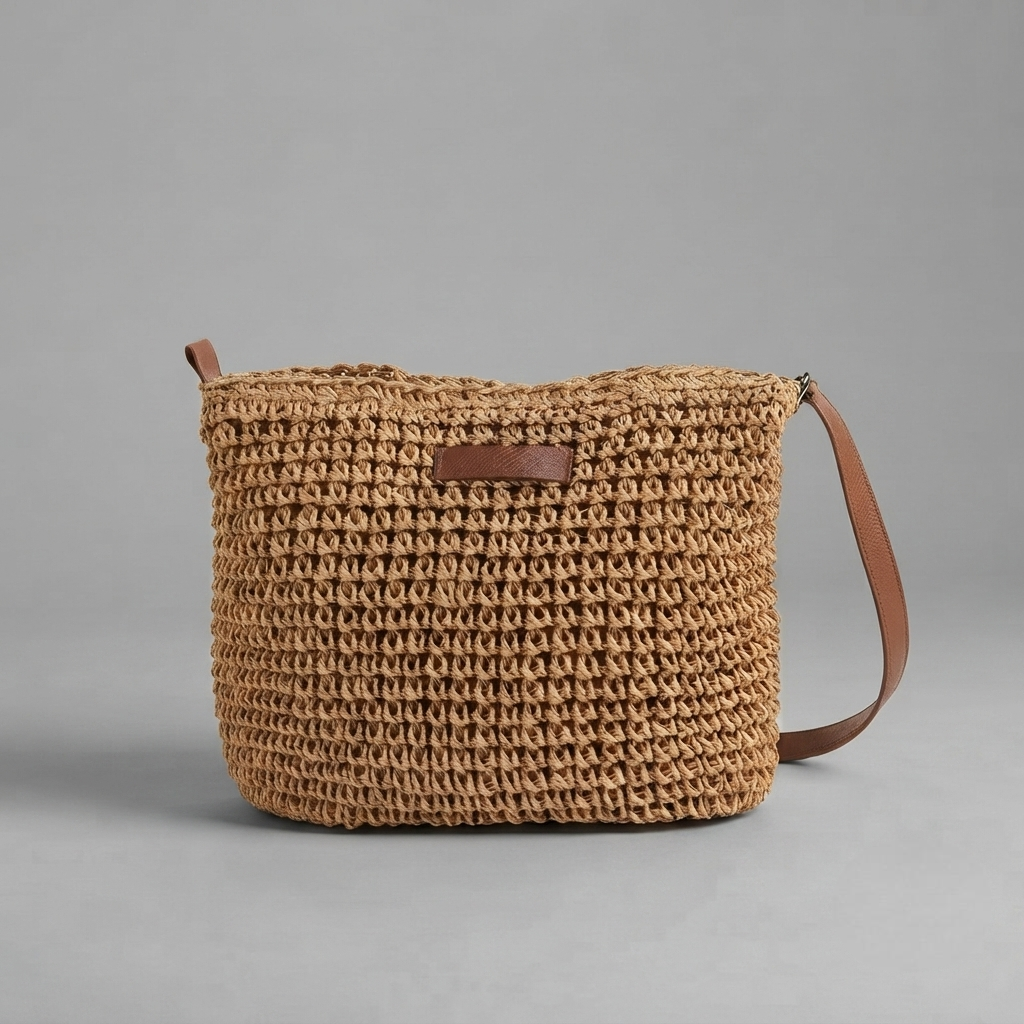 Bolso de Playa de Rafia Bandolera para Mujer