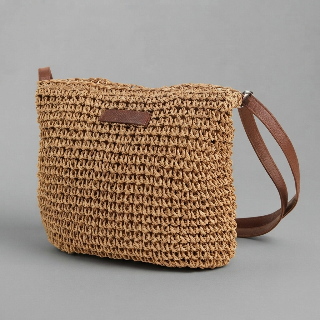 Bolso de Playa de Rafia Bandolera para Mujer