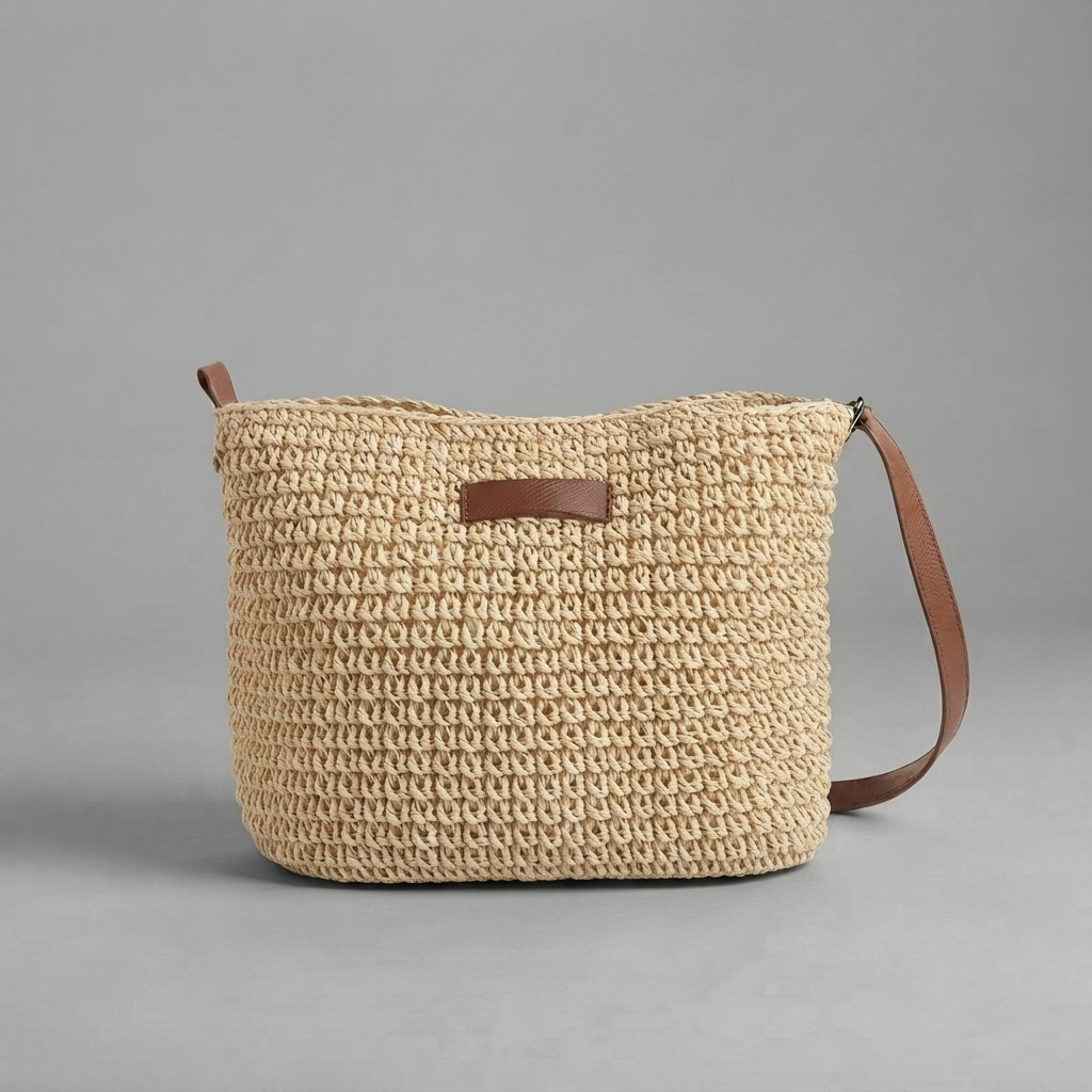 Bolso de Playa de Rafia Bandolera para Mujer