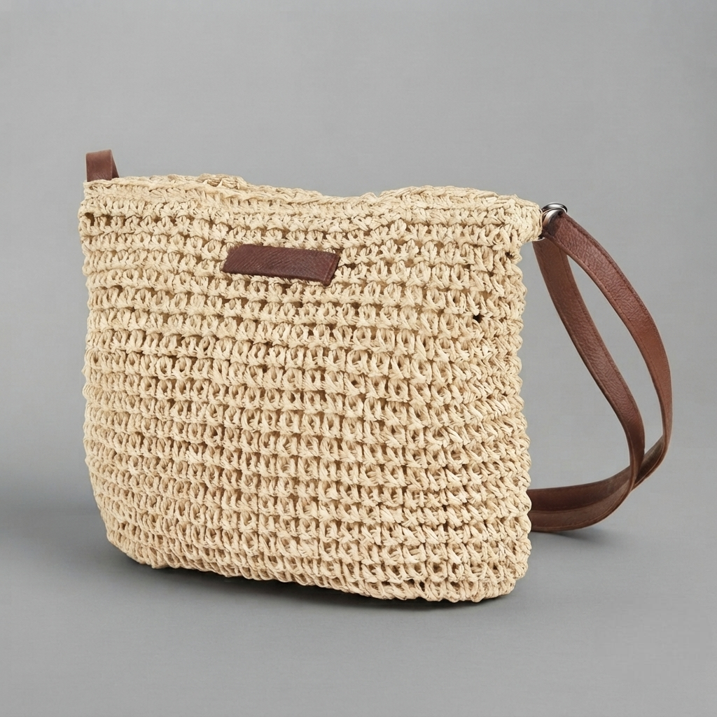 Bolso de Playa de Rafia Bandolera para Mujer