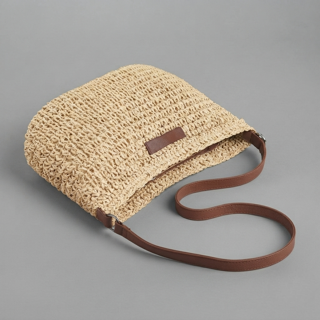 Bolso de Playa de Rafia Bandolera para Mujer