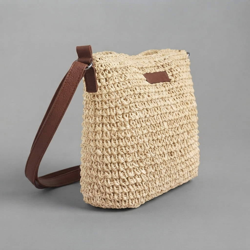 Bolso de Playa de Rafia Bandolera para Mujer