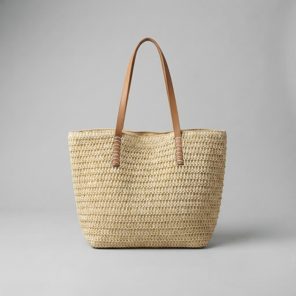 Bolso de Playa de Rafia Grande Tipo Tote para Mujer