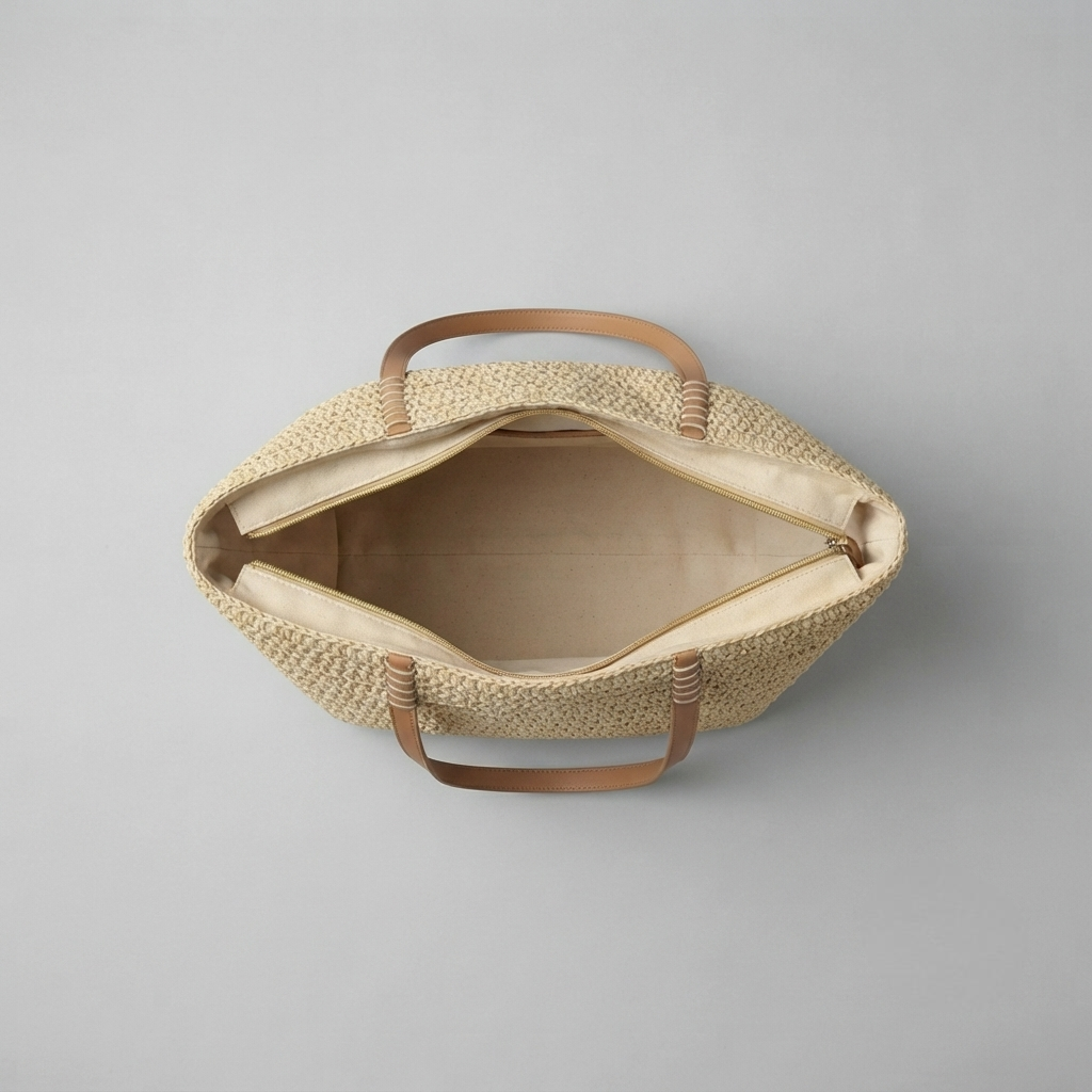 Bolso de Playa de Rafia Grande Tipo Tote para Mujer