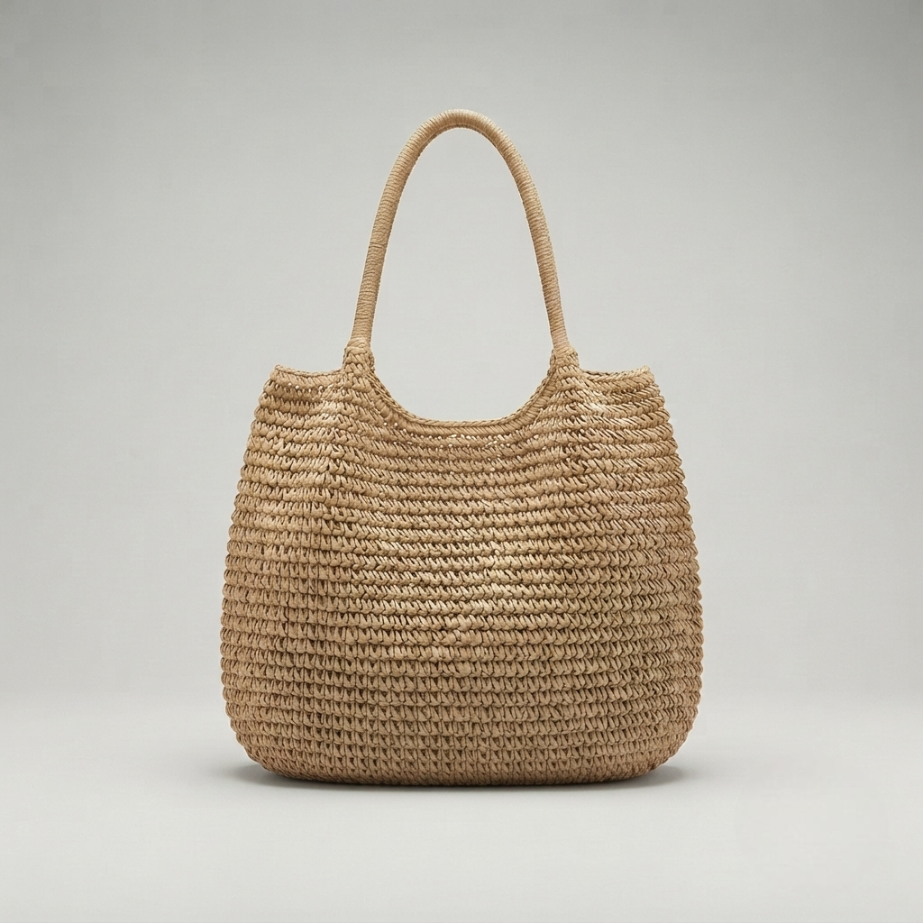 Bolso de Playa Tote de Rafia Tejida