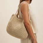 Bolso de Playa Tote de Rafia Tejida