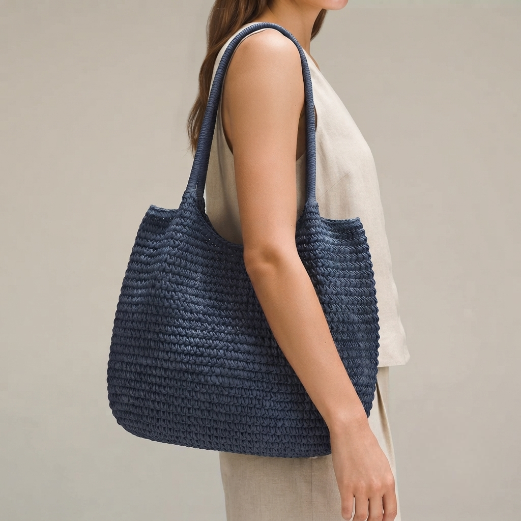 Bolso de Playa Tote de Rafia Tejida
