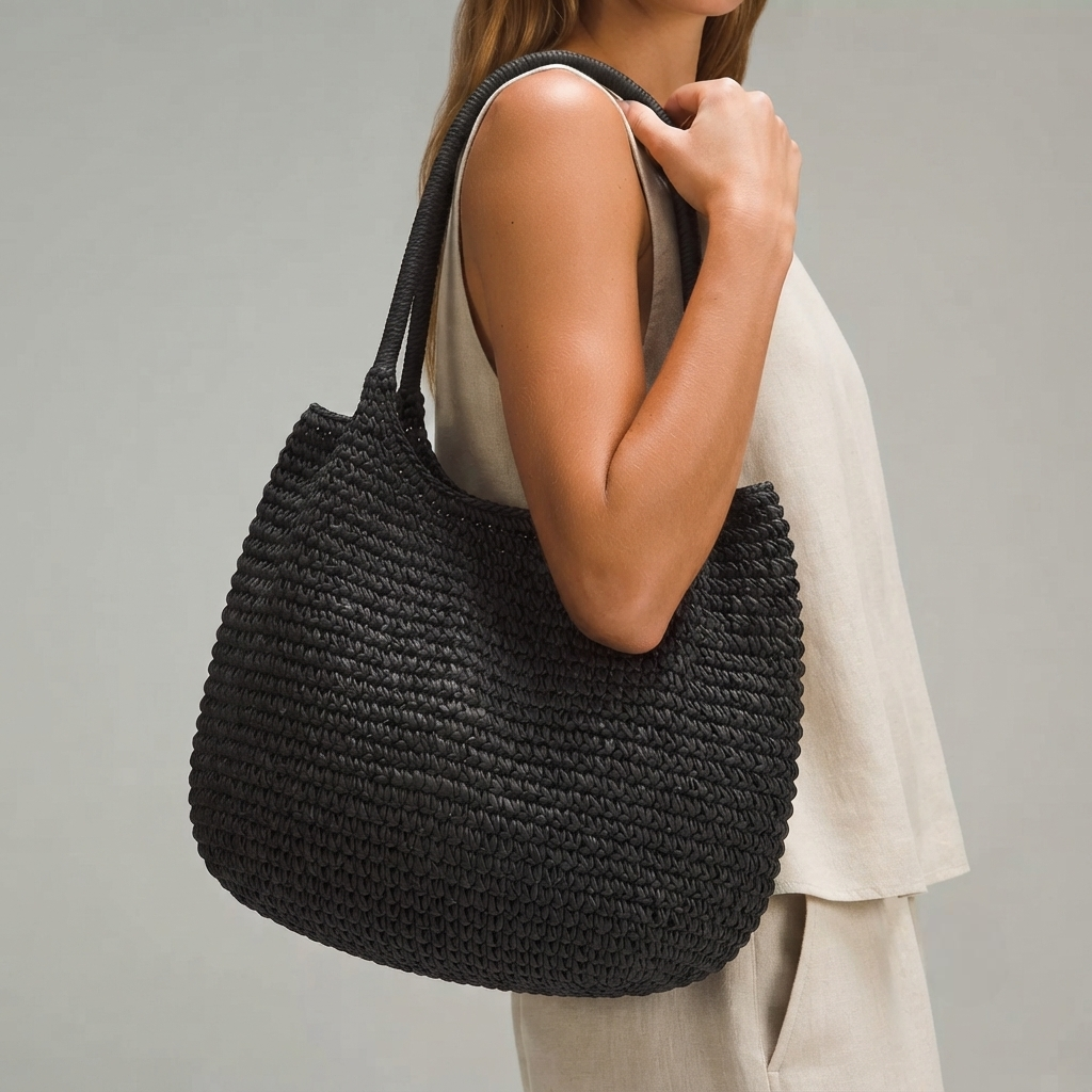 Bolso de Playa Tote de Rafia Tejida