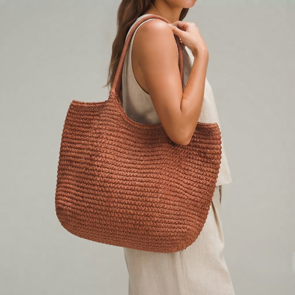 Bolso de Playa Tote de Rafia Tejida