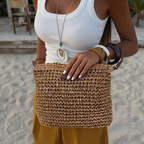 Bolso de Playa de Rafia Bandolera para Mujer