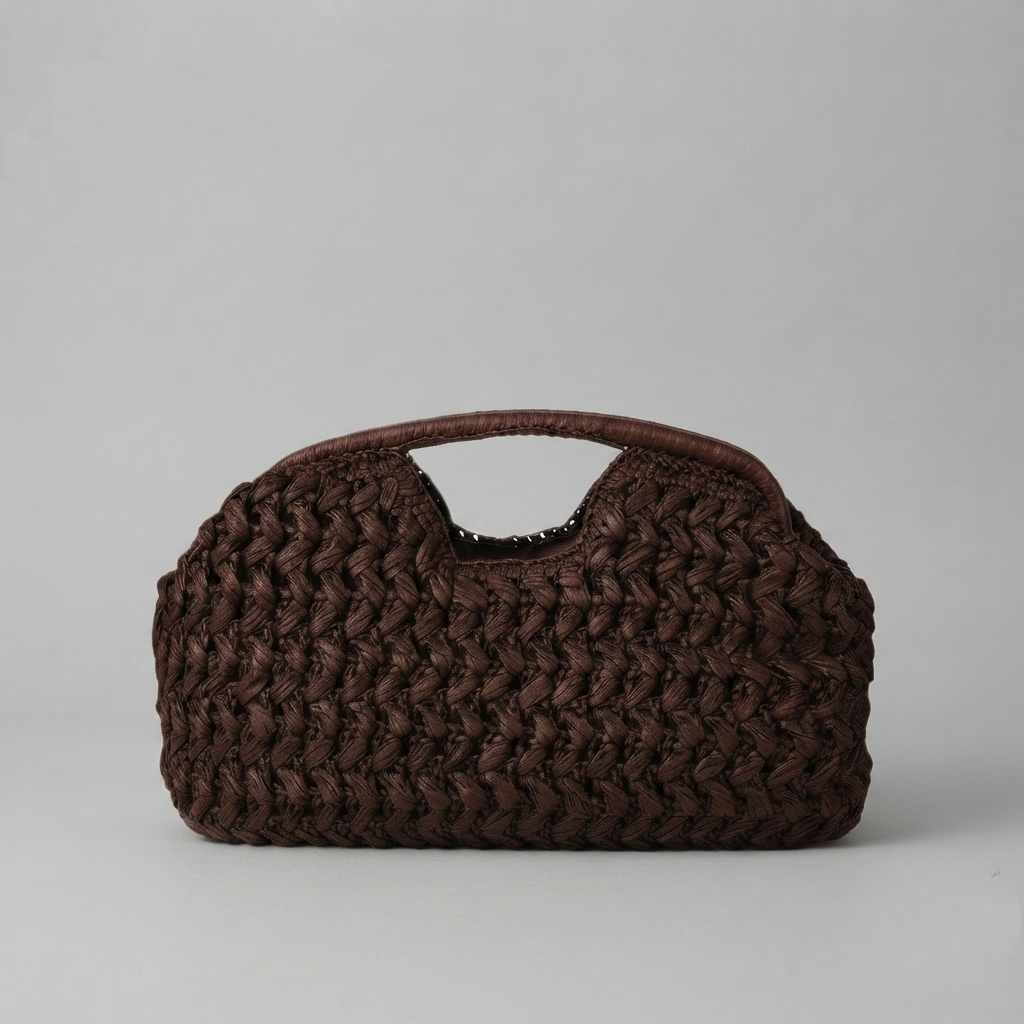 Bolso de Playa de Mano Tipo Clutch de Rafia para Verano