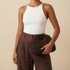 Bolso de Playa de Mano Tipo Clutch de Rafia para Verano