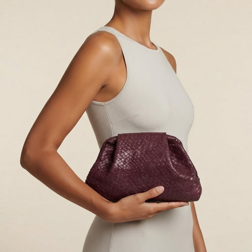 Bolso de Mano Clutch de Fiesta con Textura Tejida