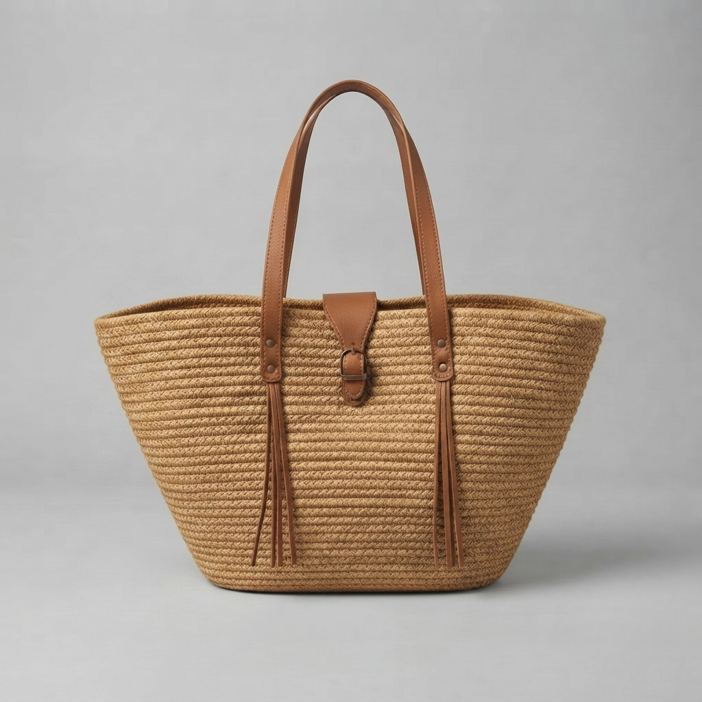 Bolso de Playa Capazo Tejido con Forma