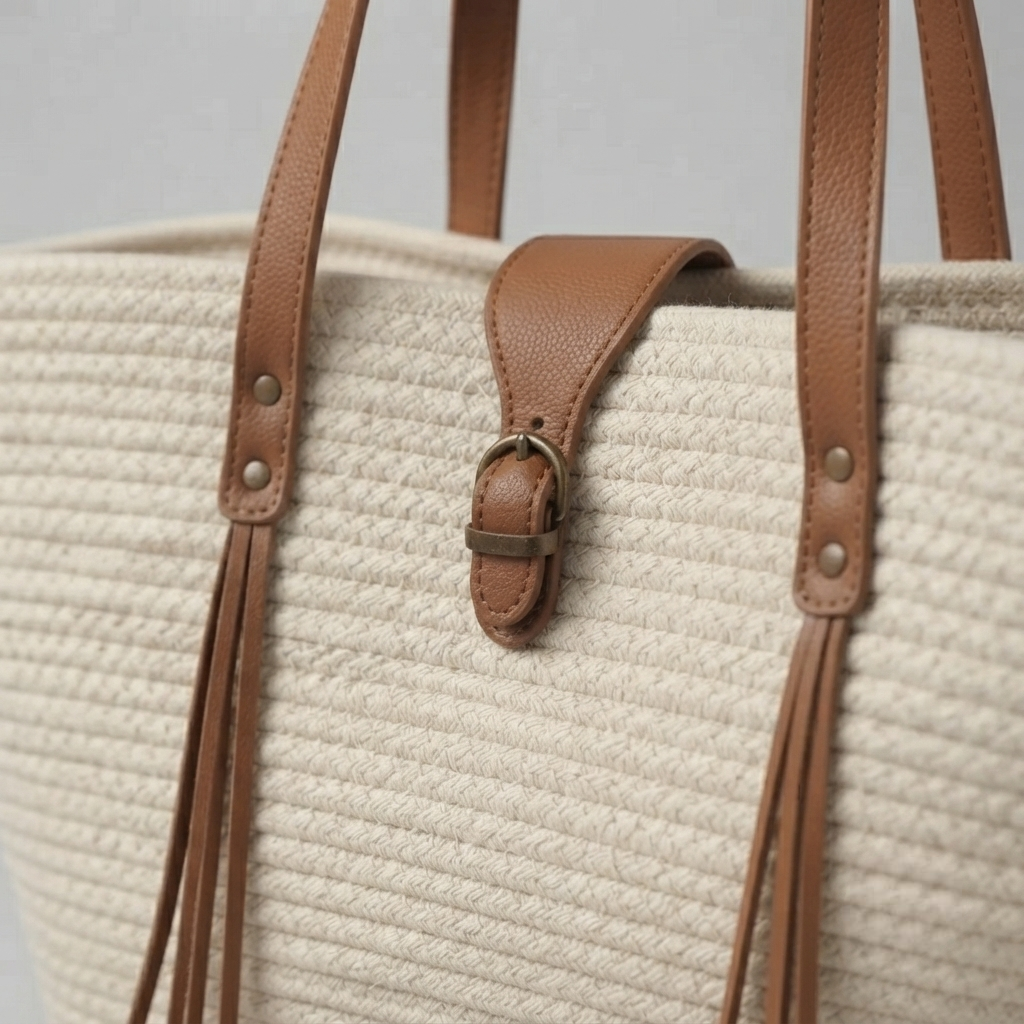 Bolso de Playa Capazo Tejido con Forma