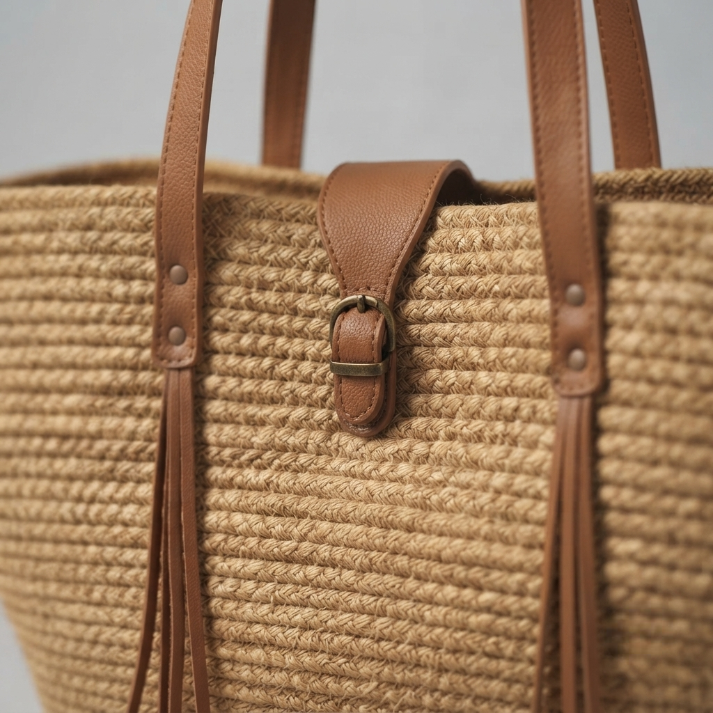Bolso de Playa Capazo Tejido con Forma