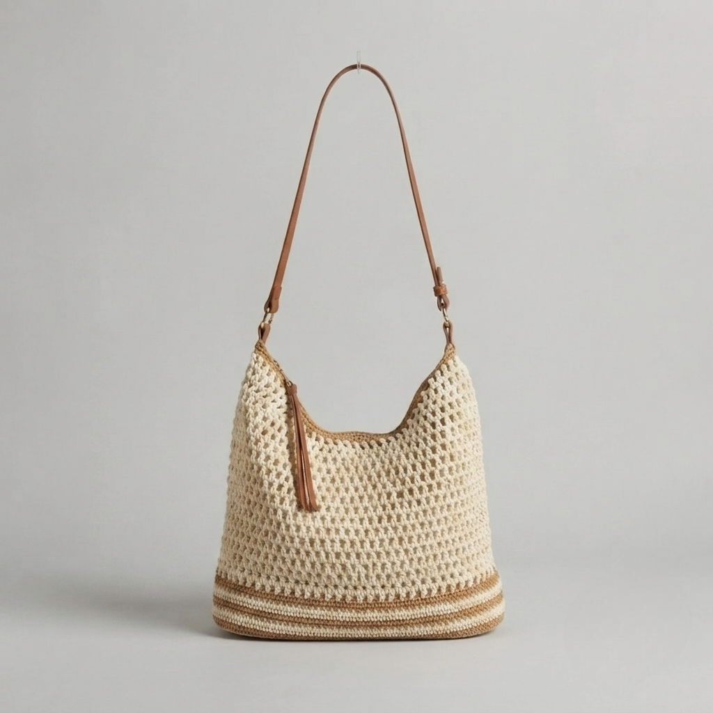 Bolso de Playa Tejido Calado de Hombro