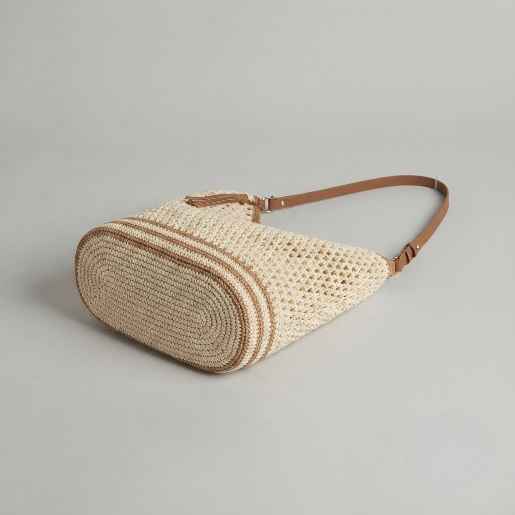 Bolso de Playa Tejido Calado de Hombro