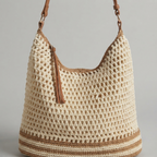 Bolso de Playa Tejido Calado de Hombro