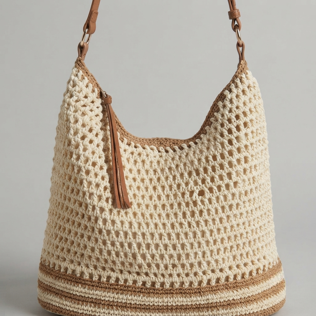 Bolso de Playa Tejido Calado de Hombro