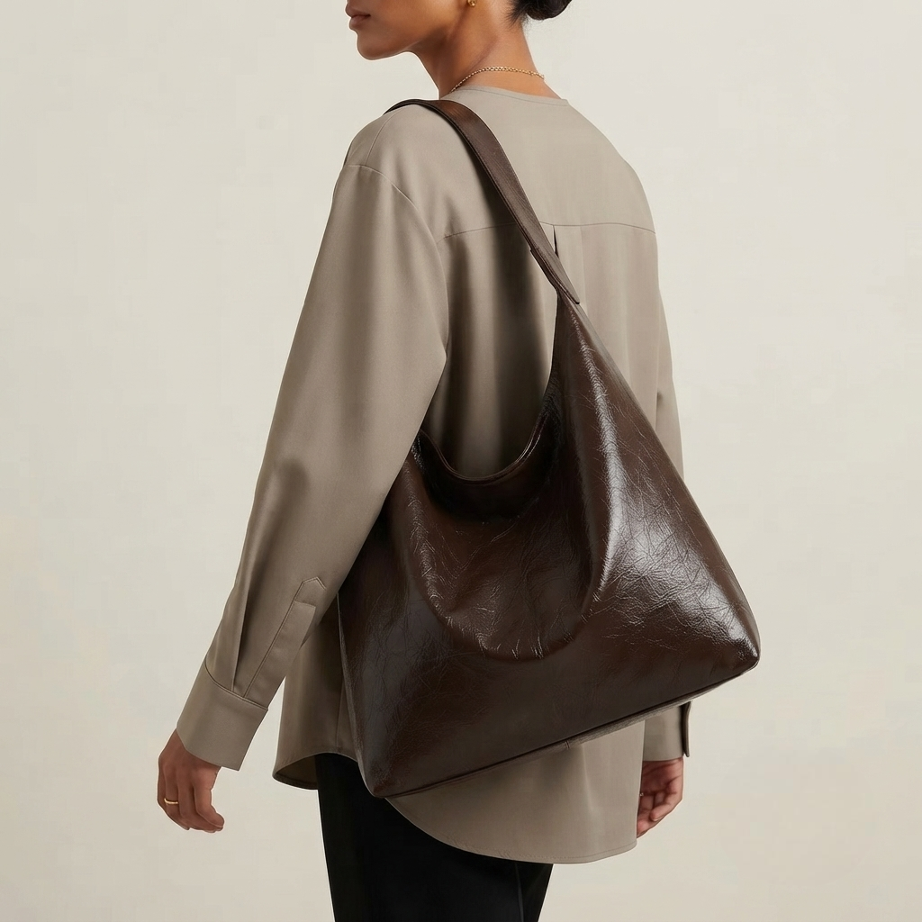 Bolso Tote de Hombro Mediano de Mujer Encerado