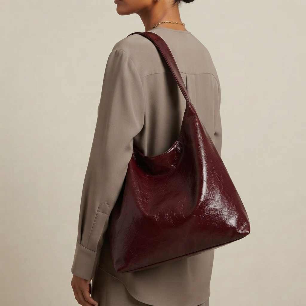 Bolso Tote de Hombro Mediano de Mujer Encerado