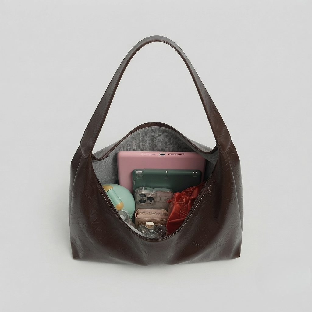 Bolso Tote de Hombro Mediano de Mujer Encerado