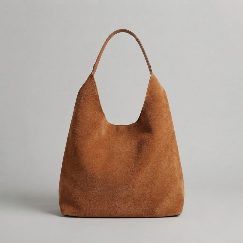 Bolso Tote de Hombro Grande de Mujer de Ante