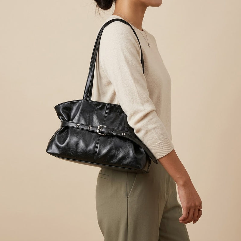 Bolso Tote de Hombro Pequeño de Mujer Encerado