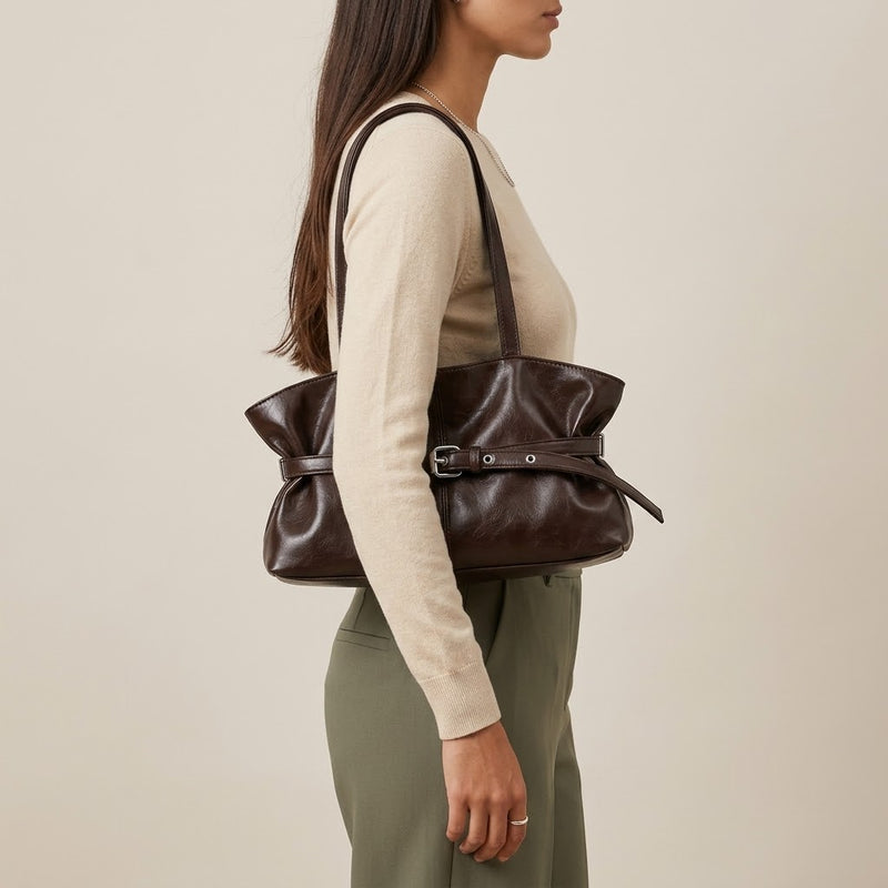 Bolso Tote de Hombro Pequeño de Mujer Encerado