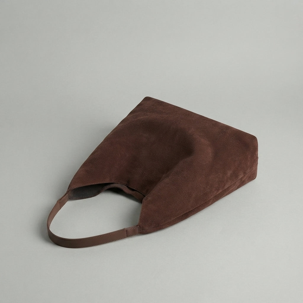 Bolso Tote de Hombro Grande de Mujer de Ante