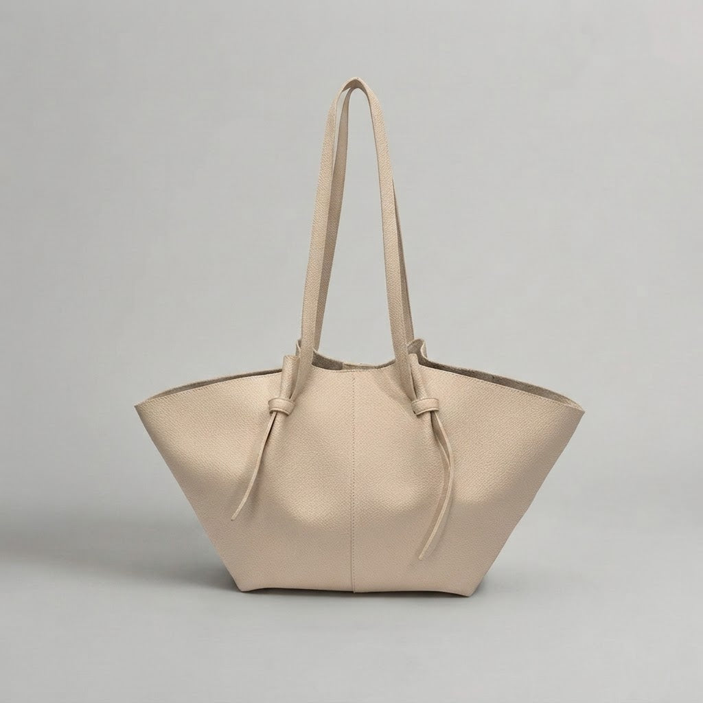 Bolso Tote de Hombro Grande de Mujer Plisado