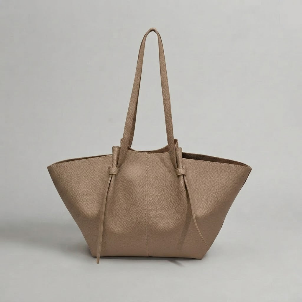 Bolso Tote de Hombro Grande de Mujer Plisado