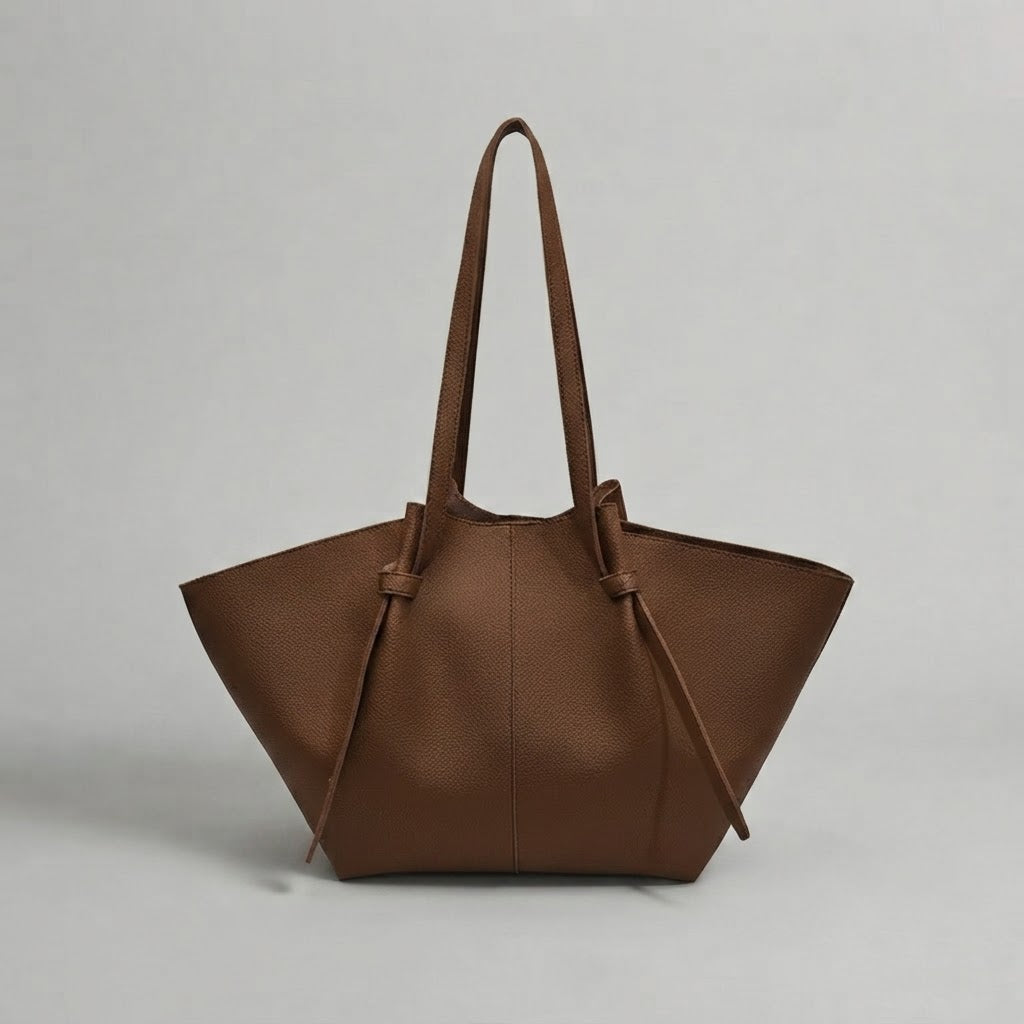 Bolso Tote de Hombro Grande de Mujer Plisado