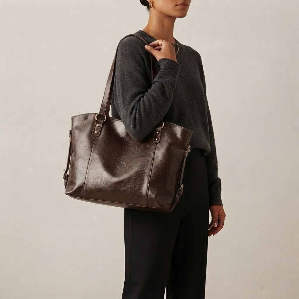 Bolso Tote de Hombro Grande de Mujer Cubo Amplio