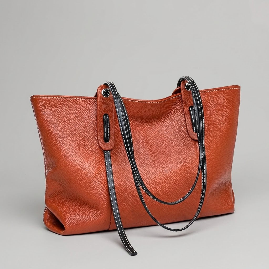 Bolso Tote de Hombro Grande de Mujer de Piel