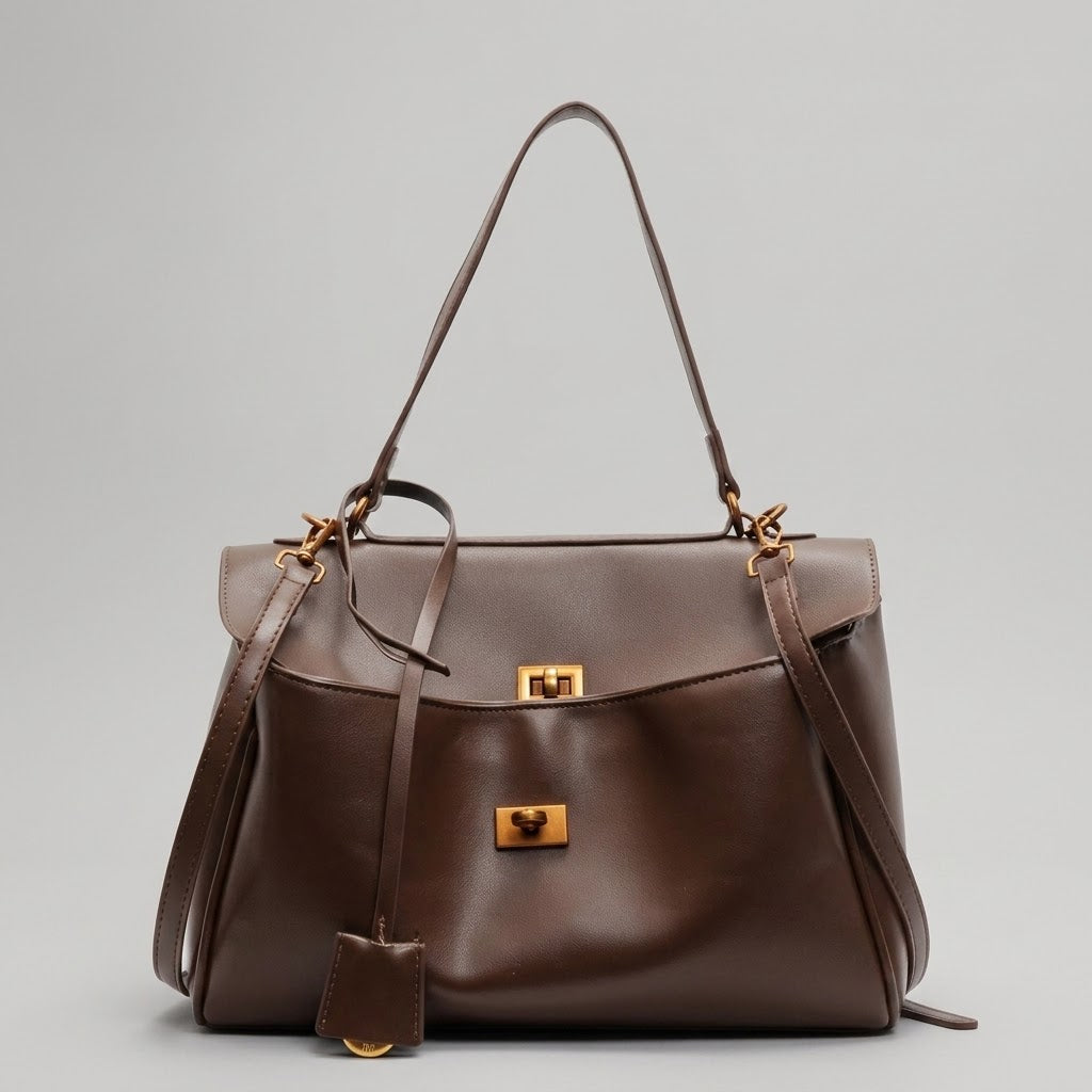 Bolso Tote de Hombro Grande de Mujer Efecto Ante