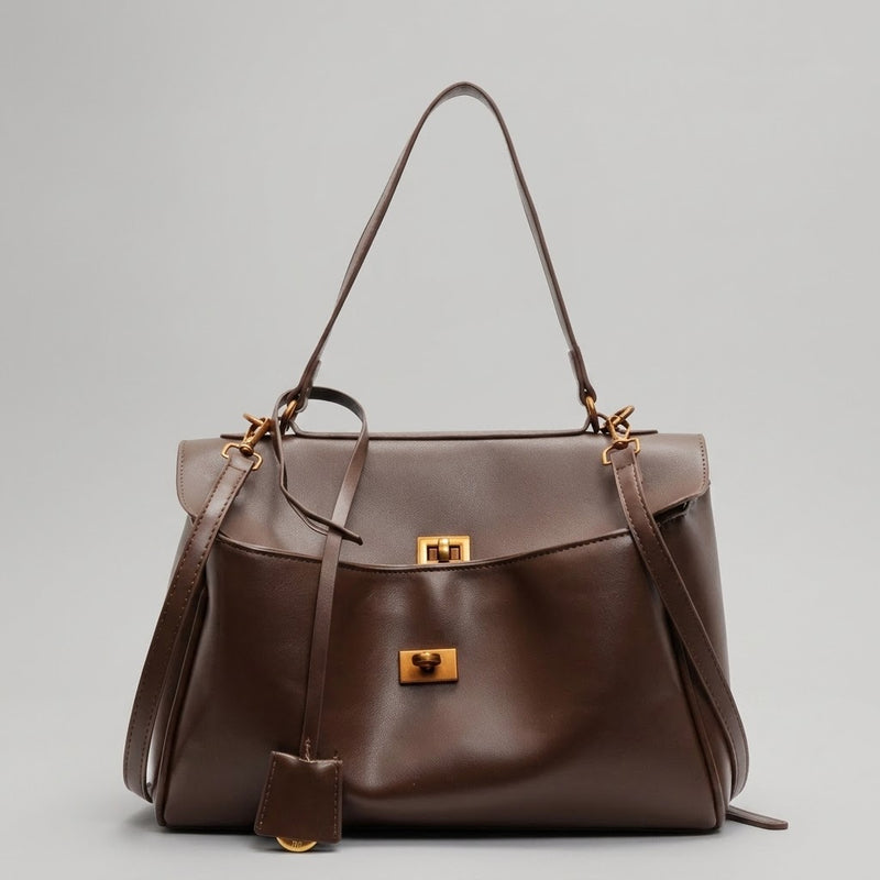 Bolso Tote de Hombro Grande de Mujer Efecto Ante