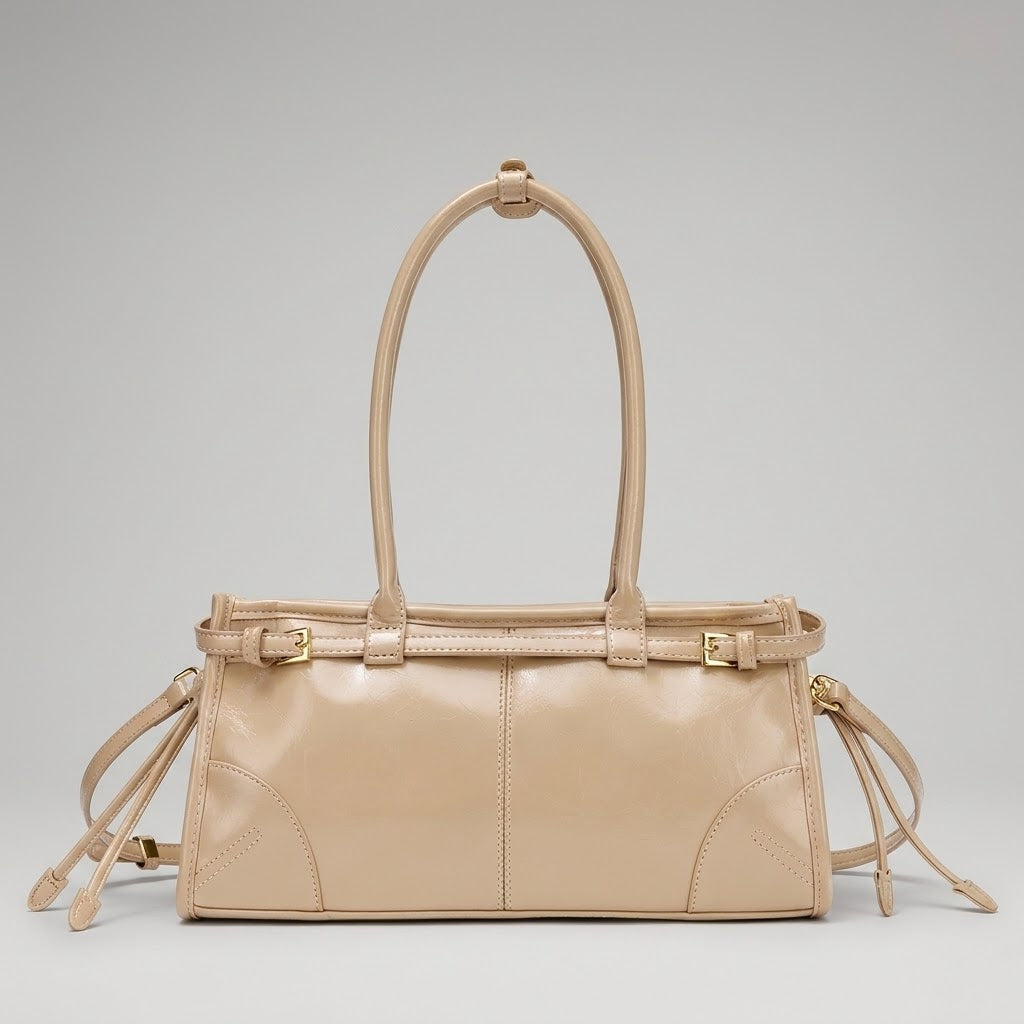 Bolso Tote de Hombro Pequeño de Mujer Encerado Retro
