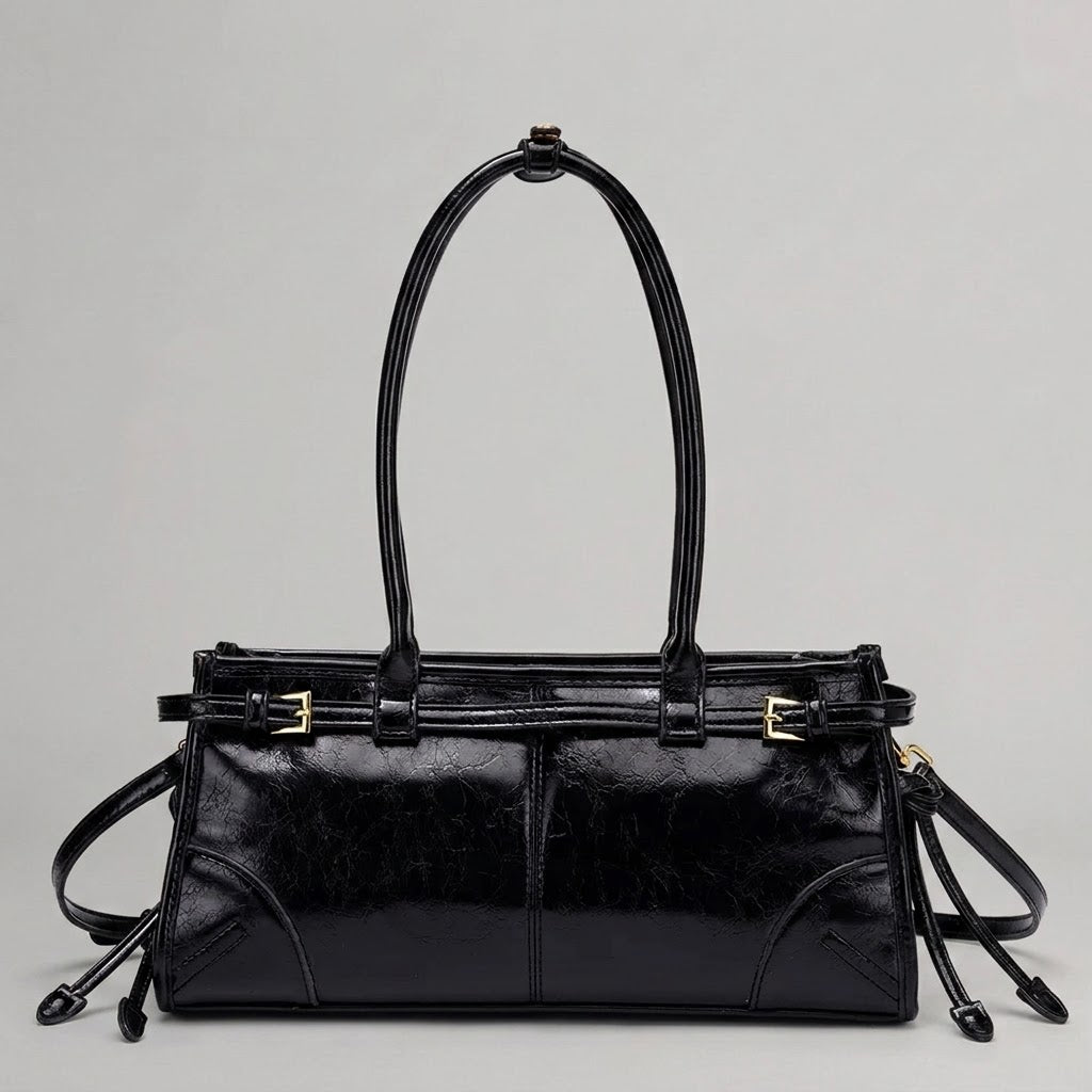 Bolso Tote de Hombro Pequeño de Mujer Encerado Retro