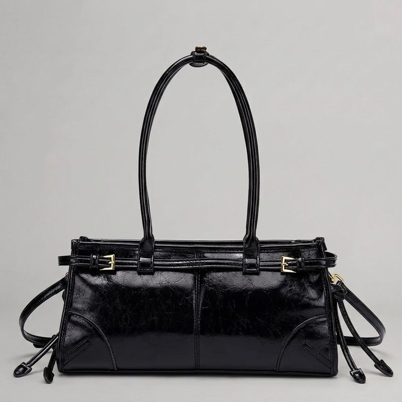 Bolso Tote de Hombro Pequeño de Mujer Encerado Retro