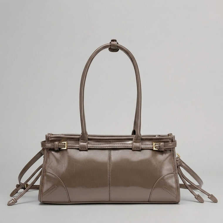 Bolso Tote de Hombro Pequeño de Mujer Encerado Retro