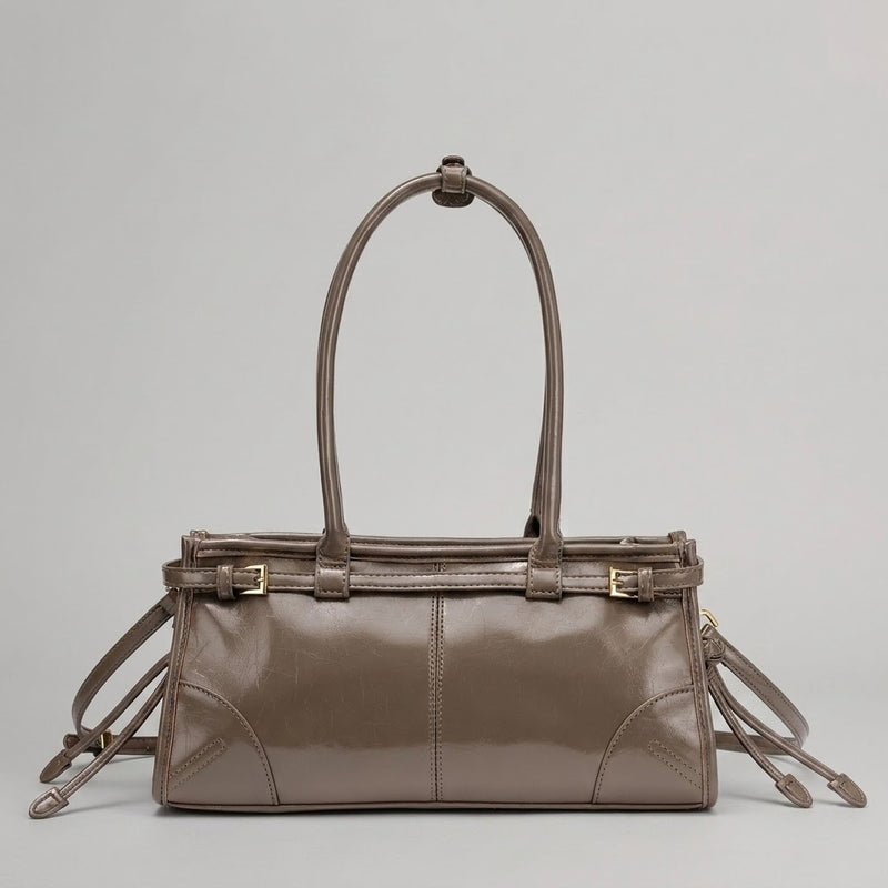Bolso Tote de Hombro Pequeño de Mujer Encerado Retro