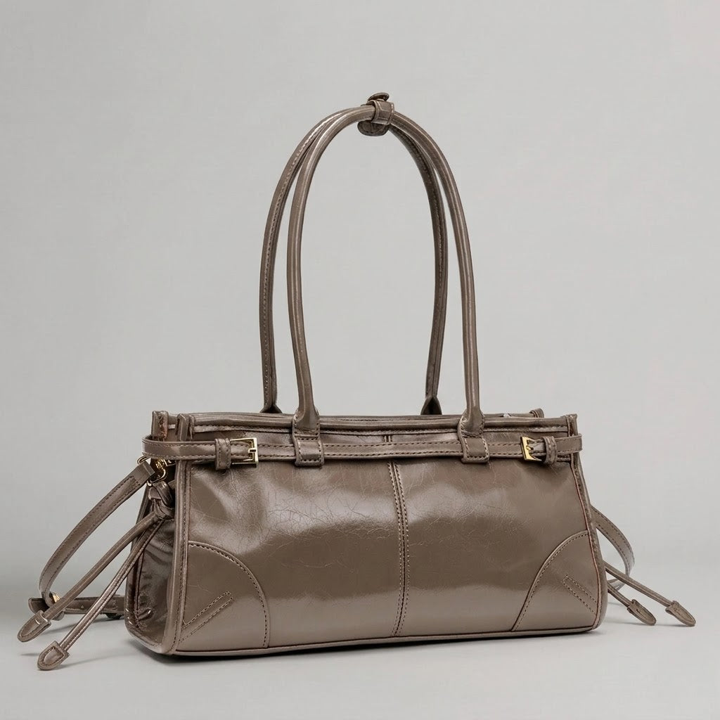 Bolso Tote de Hombro Pequeño de Mujer Encerado Retro