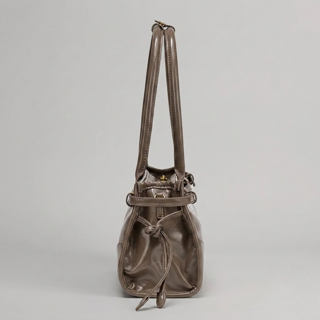 Bolso Tote de Hombro Pequeño de Mujer Encerado Retro