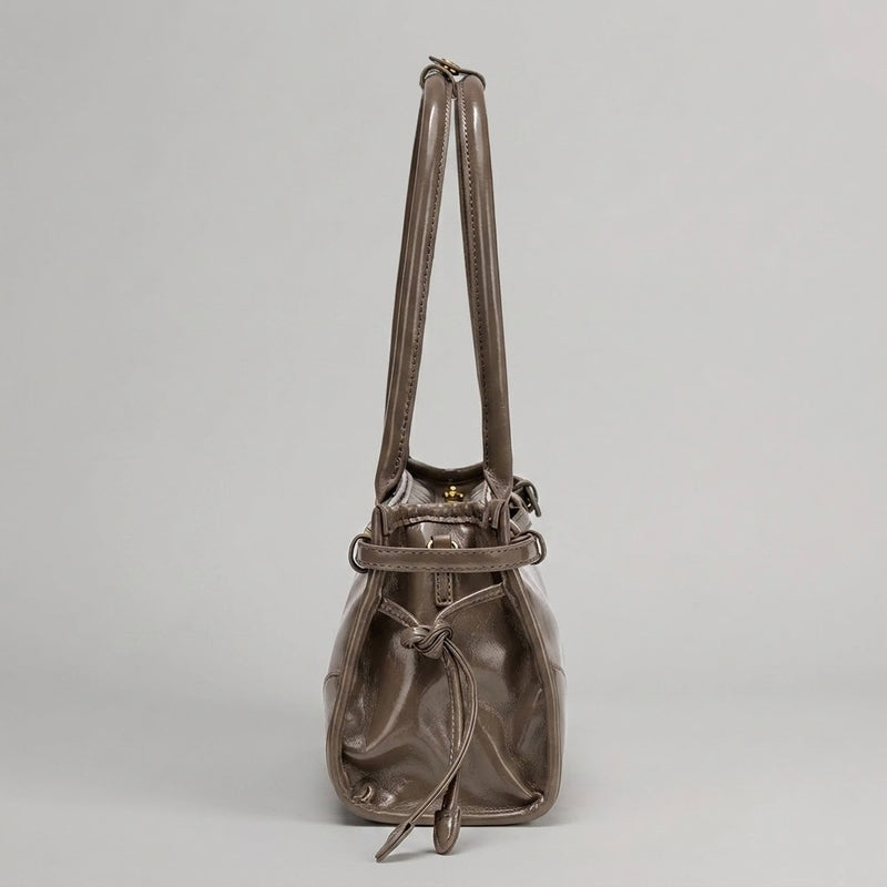 Bolso Tote de Hombro Pequeño de Mujer Encerado Retro