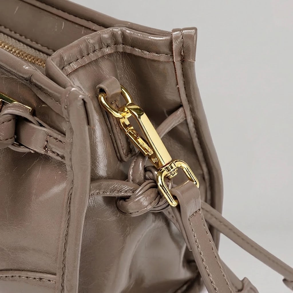 Bolso Tote de Hombro Pequeño de Mujer Encerado Retro
